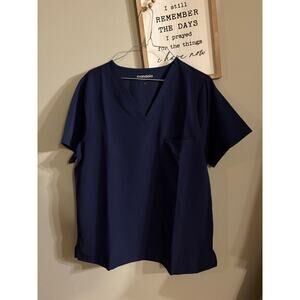 Mandala navy blue scrub top size large